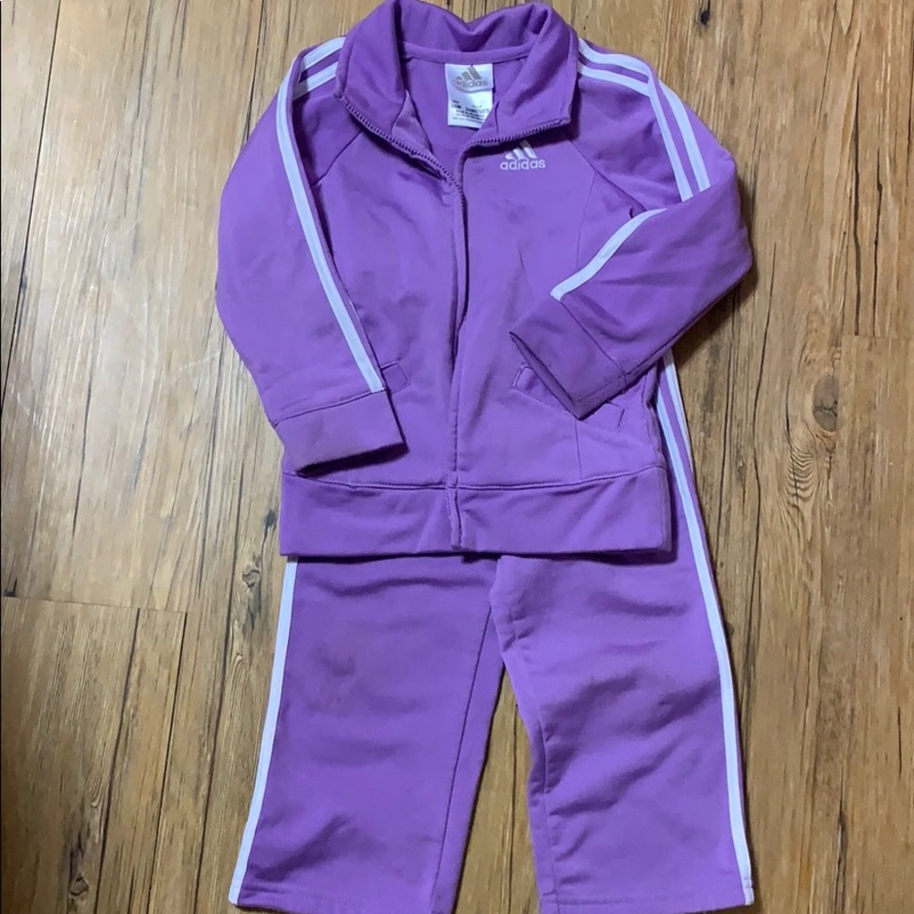 Purple adidas tracksuit